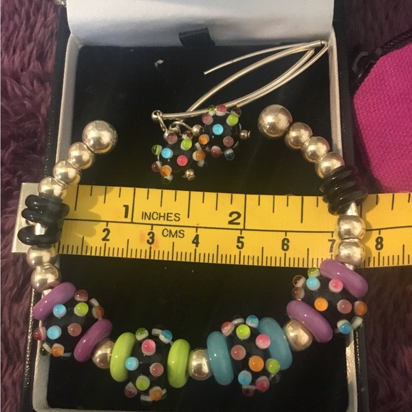 Vintage Sterling Silver Bracelet & Earring Set - Picture 7 of 12